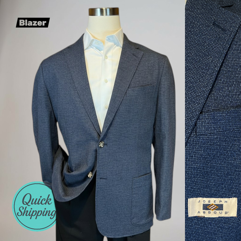 Joseph Abboud 44R XXL Blue Cotton Casual Blazer Sport Jacket Unlined Weekender